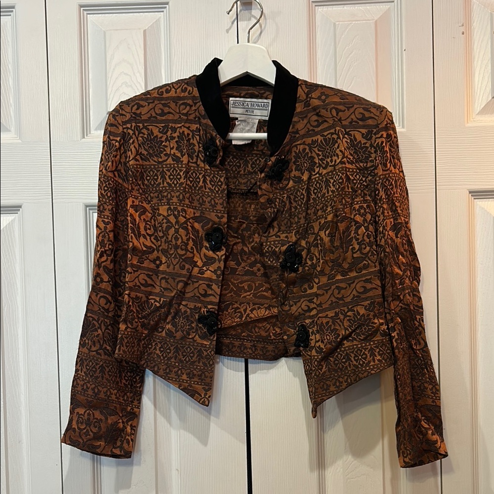 Vintage Jessica Howard Brocade Design Petite Blazer